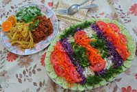 گوشت سرخ شده با فلفل دلمه