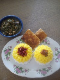 قرمه سبزی وپلو قالبی