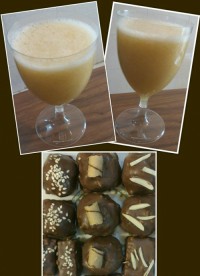 اسموتی موز و هلو با دانه کتان