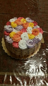کیک سبد گل