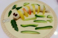 سالاد موز وبه شکل کرم ابریشم