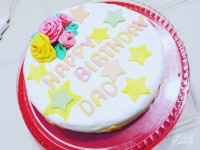 کیک تولد با خمیر فوندانت