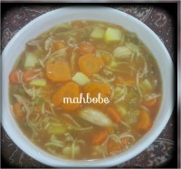 سوپ مرغ ساده با تزئین قلب