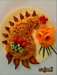 اسپاگتی با کوفته قلقلی پنیری