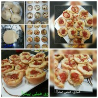 مینی پیتزا به شکل آدم برفی