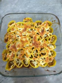 کیک پاستا با گوشت و پنیر