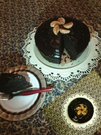 کیک شکلاتی با گاناش