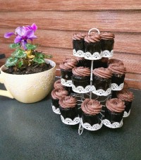 کاپ کیک شکلاتی با مغز شکلات