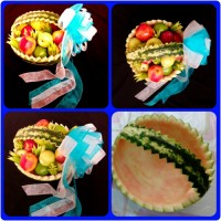 آموزش مراحل تزیین سبد هندوانه ای