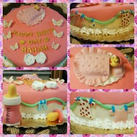 کیک اسفنجی با روکش فوندانت