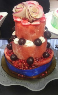 هندوانه شب چله به شکل کیک