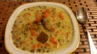 سوپ گوشت و عدس