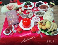 سفره شب یلدامون (یلداتون مبارک عزیزانم)