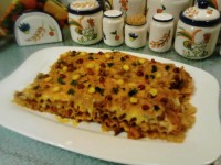 لازانیا گوشت و قارچ