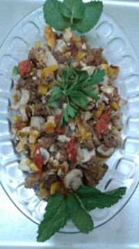 خوراک گوشت وقارچ