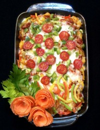 ماکارونی با پنیر پیتزا