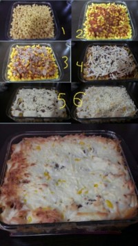 پاستا با گوشت دودی