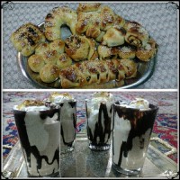 نان شیرمال با مغز خرما و ایس پک