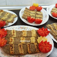 کباب دو رنگ در تابه