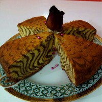 کیک زبرا سه رنگ