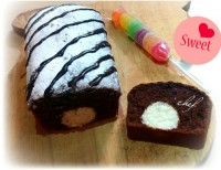 کیک شکلاتی با سورپرایز نارگیلی