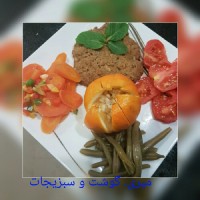کباب تابه ای با رویه سبزیجات