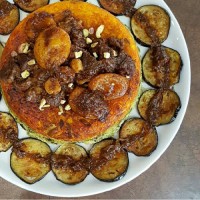 ته چین قارچ و بادمجان
