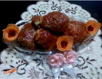 دلمه برگ کلم با رب انار