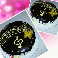 کیک شیفون با روکش گاناش