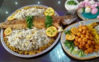 ماهی شکم پر میگو پفکی سس تارتار ژله