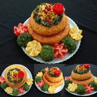 ته چین مرغ دو طبقه