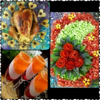 مرغ سوخاری ، سالاد شیرازی با ژله کج !!!