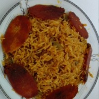 لوبیا پلو با ته دیگ سیب زمینی