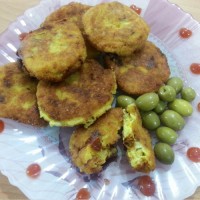 کروکت سیب زمینی با کوکتل گوشت