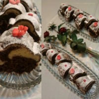 کیک ماربلد برانیز با لایه پنیر