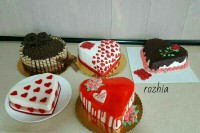 نمای کلی از کیکهای والنتاین