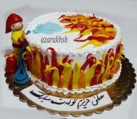 کیک خامه ای با دکور فوندانت