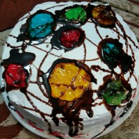 کیک با تزیین بریلو وسس شکلات