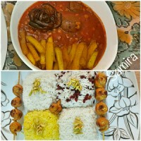 کباب دو رنگ رولی
