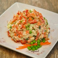 سالاد میگو و سبزیجات