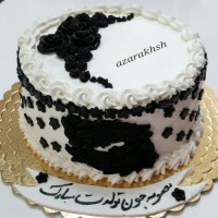 کیک خامه ای با دکور فوندانت