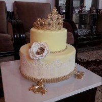 کیک با خمیر فوندانت