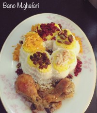 مرصع پلو با مرغ