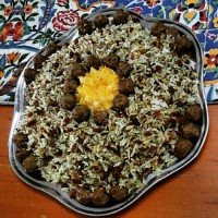 کلم پلو با گوشت قلقلی
