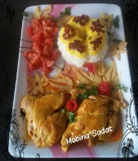 چلوزعفرانی بامرغ