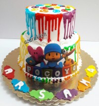 کیک خامه ای با دکور فوندانت