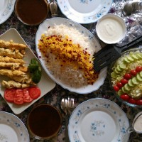 برنج .جوجه .فسنجون. سالاد