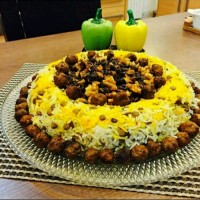 عدس پلوو گوشت قل قلی