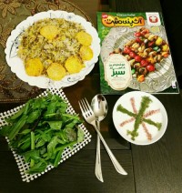 عدس پلو با گوشت چرخی بوقلمون