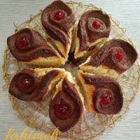 کیک ساده دو رنگ